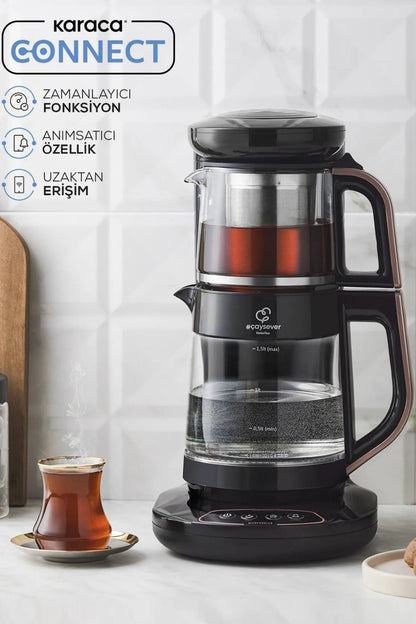 Robotea Connect 3 in 1 Konuşan Cam Çay Makinesi Rosegold