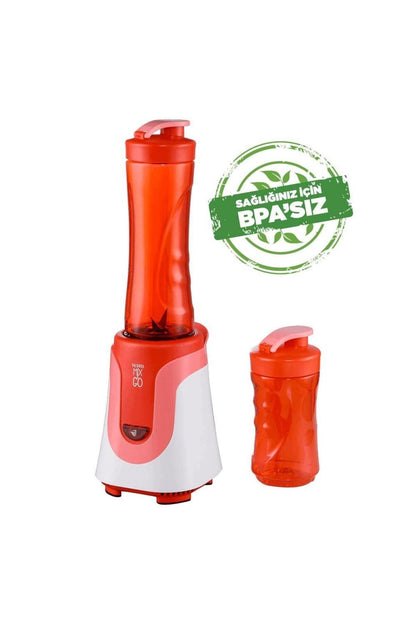 Mix&go Kişisel Smothie Blender, Kırmızı (300 W, 1 ADET 600 ML ŞİŞE VE 1 ADET 300 ML ŞİŞE)