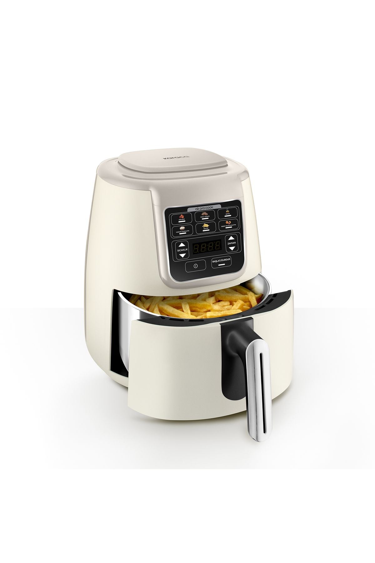 Air Pro Cook Köz Steel XL Çelik Hazneli Airfryer Iconic Beige  4 Litre 4 Kişilik