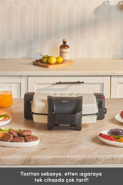 Future Essential Tost Makinesi Matte Krem 1800 W 4 Dilim Kapasiteli