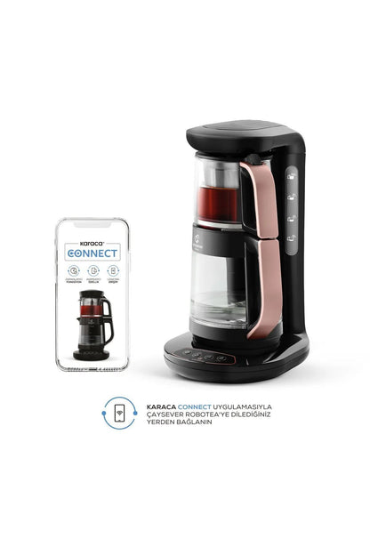 Robotea Connect 3 in 1 Konuşan Cam Çay Makinesi Rosegold