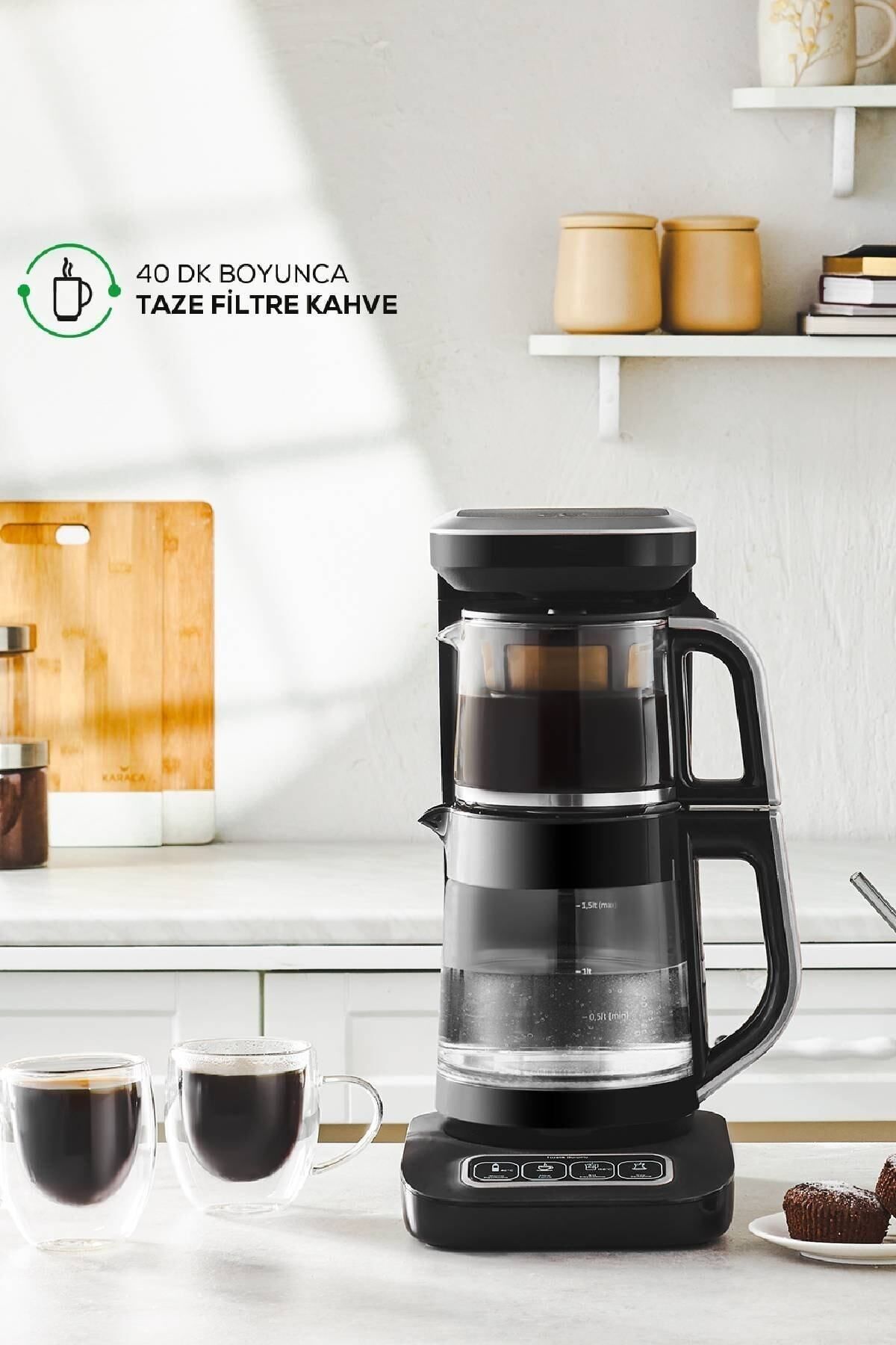 Çaysever Robotea Pro Connect 4 in 1 Konuşan Cam Çay Makinesi Rosegold