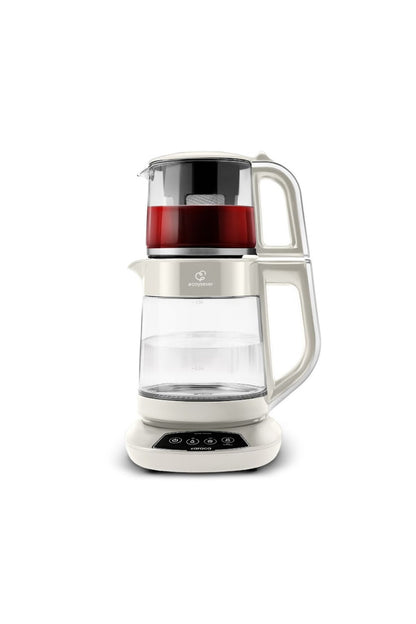 Çaysever 3 In 1 Konuşan Cam Çay Makinesi Su Isıtıcı Ve Mama Suyu Hazırlama 1700w Chrome
