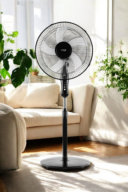 F29 Siyah 120 Cm 16 Inç 40w 3 Kademe 5 Pervane Döner Başlıklı Vantilatör