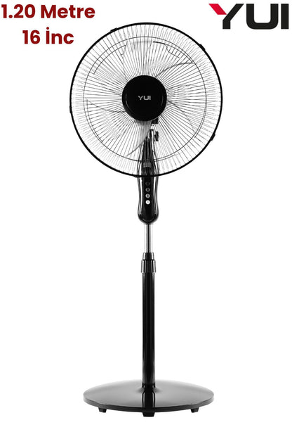 F29 Siyah 120 Cm 16 Inç 40w 3 Kademe 5 Pervane Döner Başlıklı Vantilatör