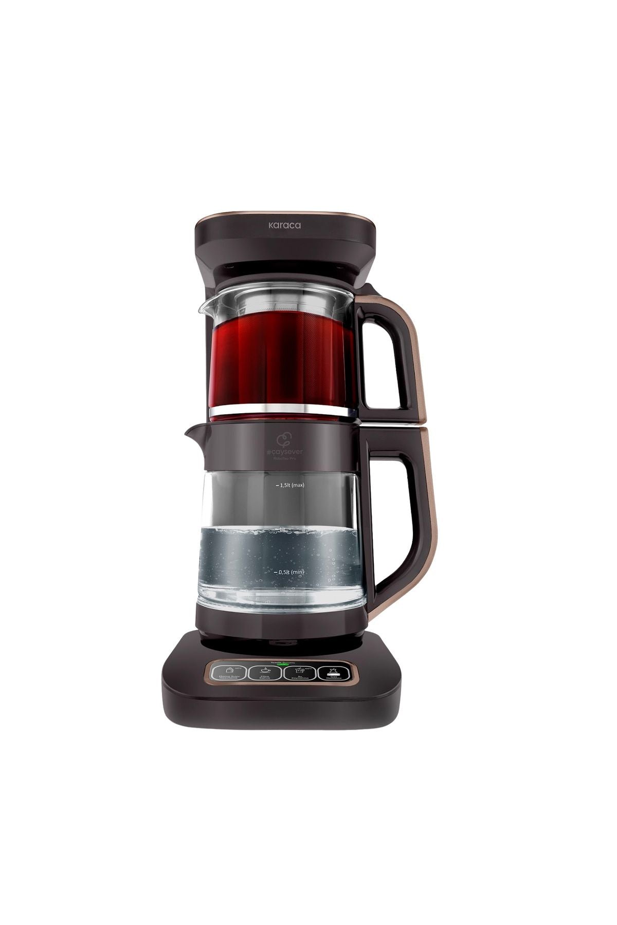 Çaysever Robotea Pro Connect 4 in 1 Konuşan Cam Çay Makinesi Rosegold