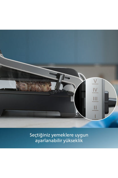 5000 Serisi, 2200W, Izgara ve Tost Makinesi, Izgara için Tam Açılır, HD6301/90