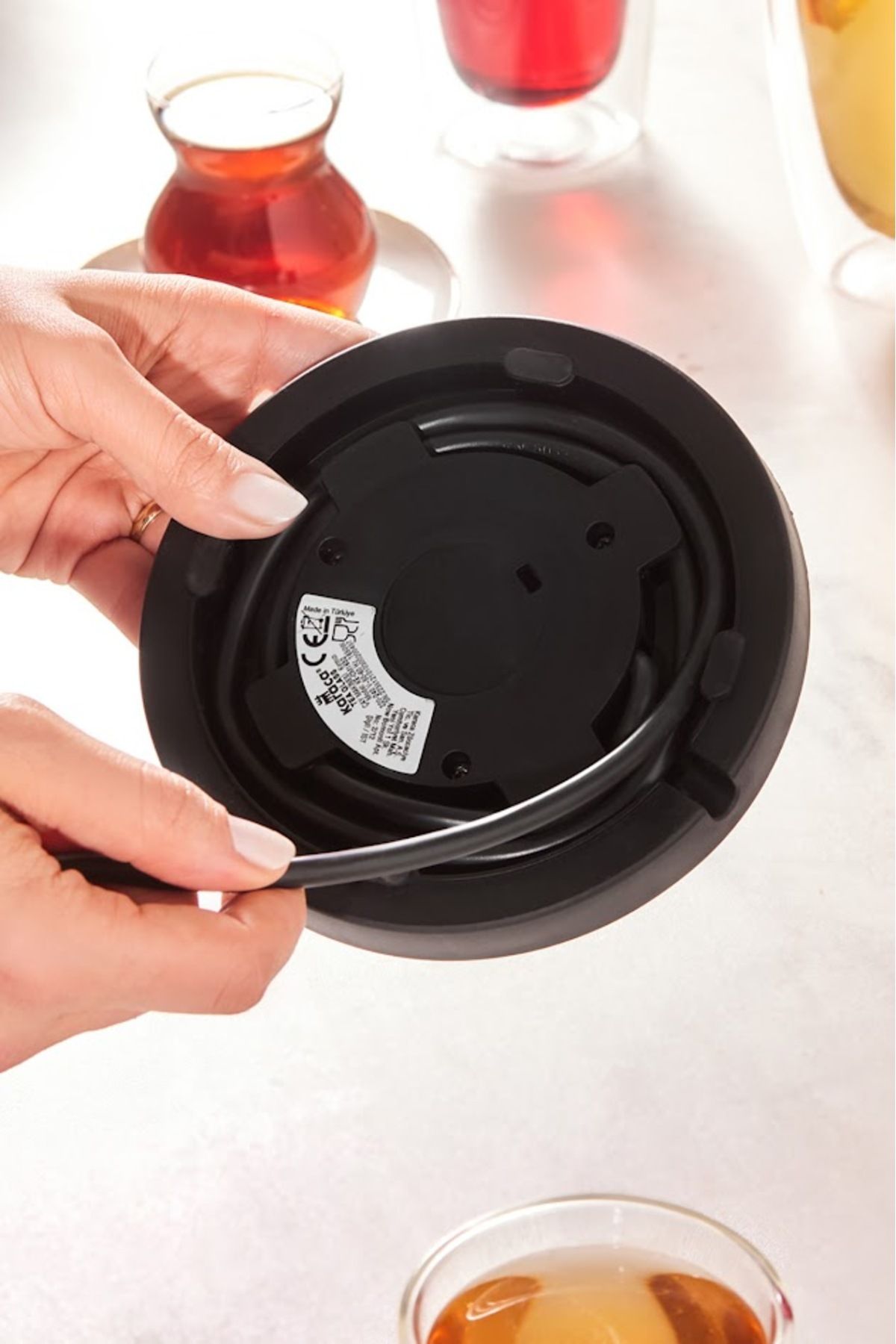 Tea Glass 2 In 1 Çelik Çay Makinesi Ve Kettle Kırmızı