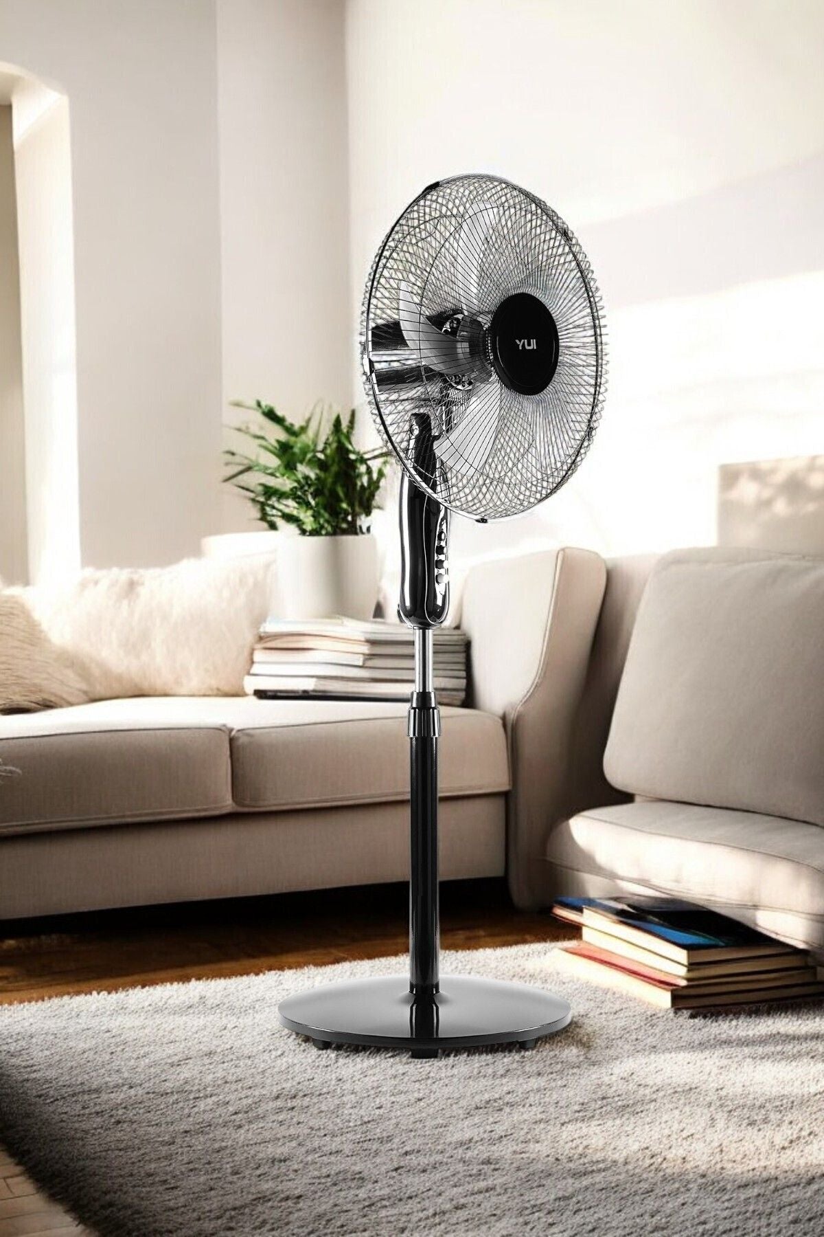 F29 Siyah 120 Cm 16 Inç 40w 3 Kademe 5 Pervane Döner Başlıklı Vantilatör