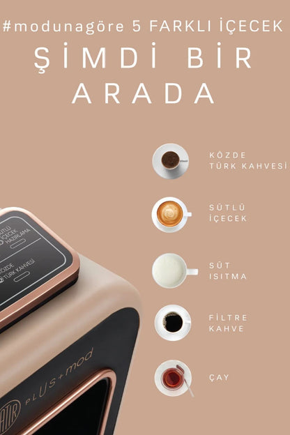 Hatır Plus Mod 5 In 1 Konuşan Kahve Ve Çay Makinesi Rosie Brown