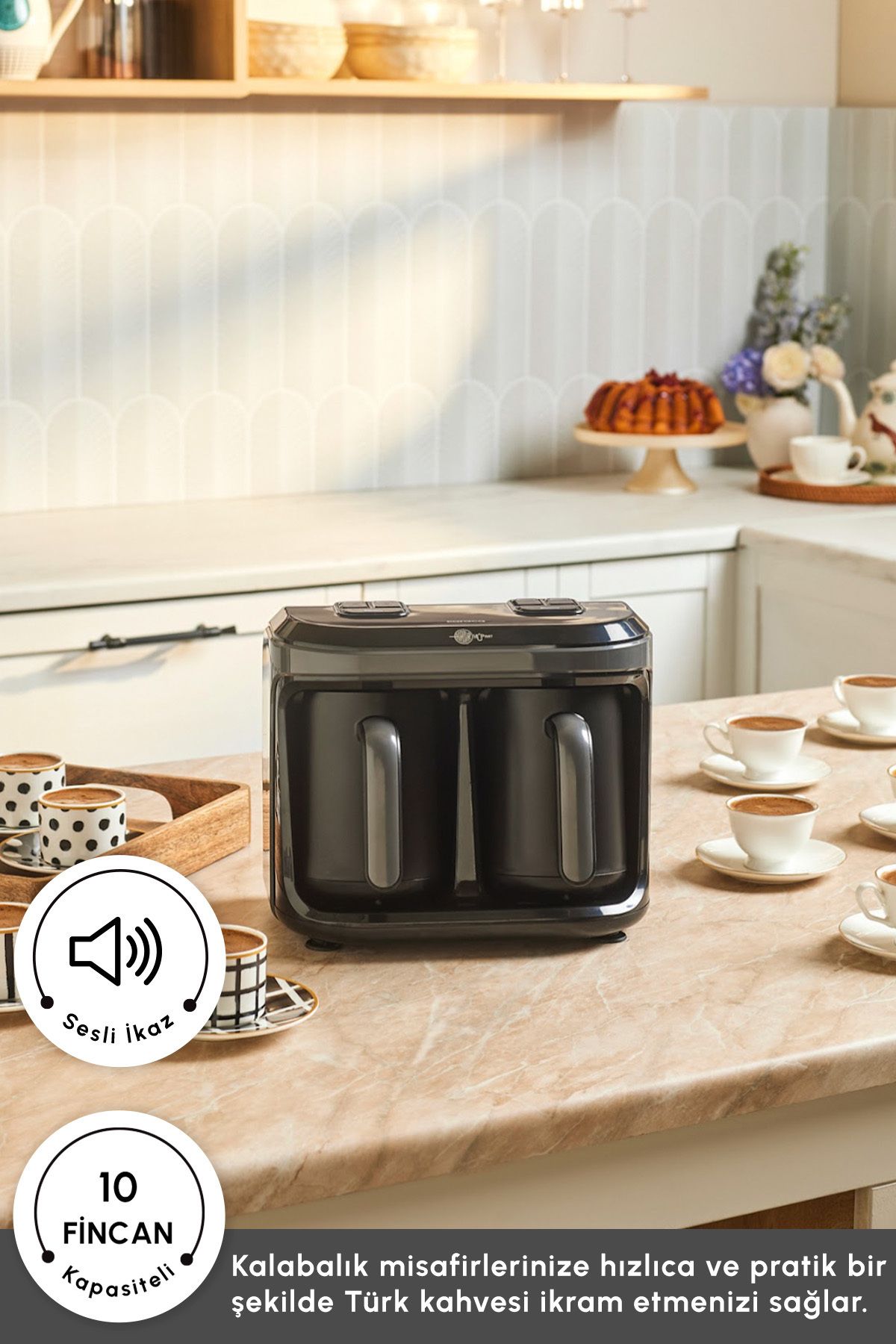 Hatır Hüp Düet İkili Aroma Türk Kahve Makinesi Space Gray