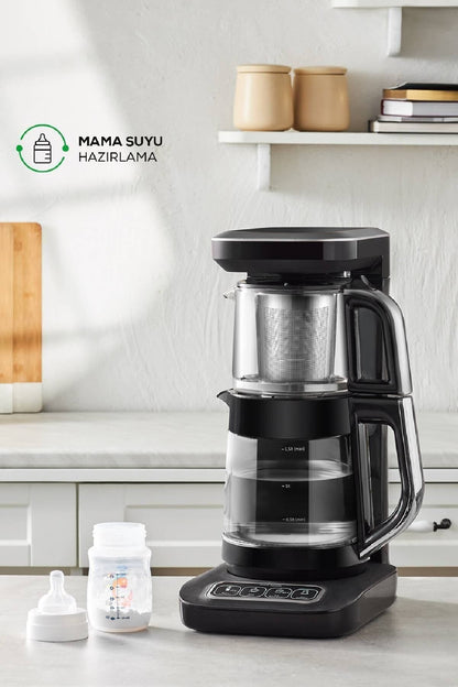 Çaysever Robotea Pro Connect 4 in 1 Konuşan Cam Çay Makinesi Rosegold