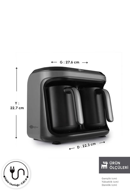 Hatır Hüp Düet İkili Aroma Türk Kahve Makinesi Space Gray