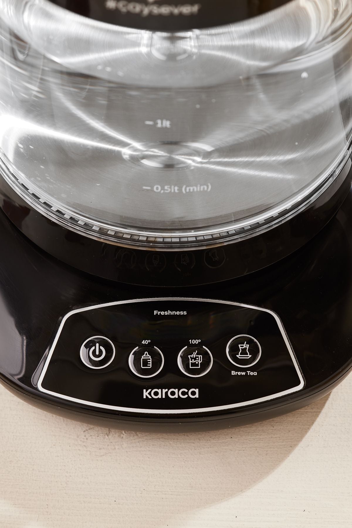 Çaysever 3 In 1 Konuşan Cam Çay Makinesi Su Isıtıcı Ve Mama Suyu Hazırlama 1700w Chrome