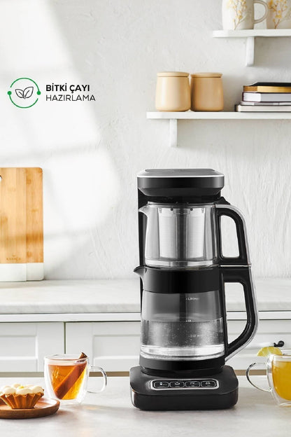 Çaysever Robotea Pro Connect 4 in 1 Konuşan Cam Çay Makinesi Rosegold