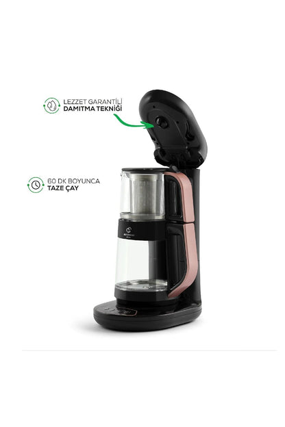 Robotea Connect 3 in 1 Konuşan Cam Çay Makinesi Rosegold