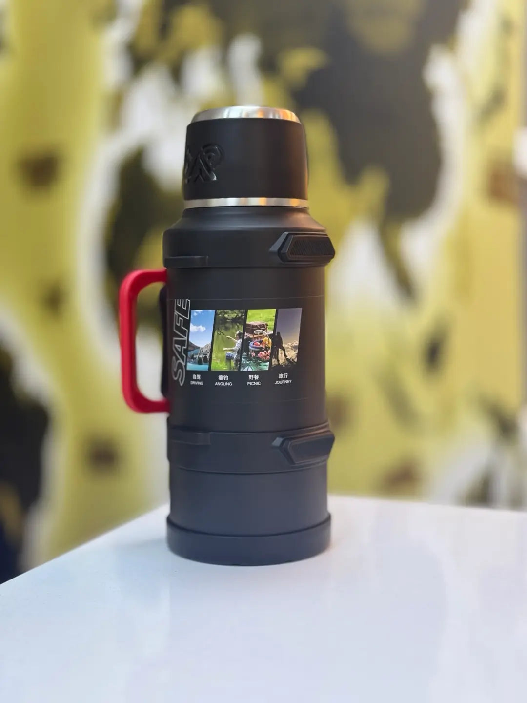 Çelik Termos – Bardaklı, Filtreli, Taşıma Saplı (Outdoor & Günlük Kullanım) 3.2L