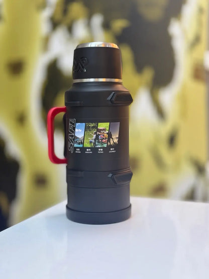 Çelik Termos – Bardaklı, Filtreli, Taşıma Saplı (Outdoor & Günlük Kullanım) 3.2L