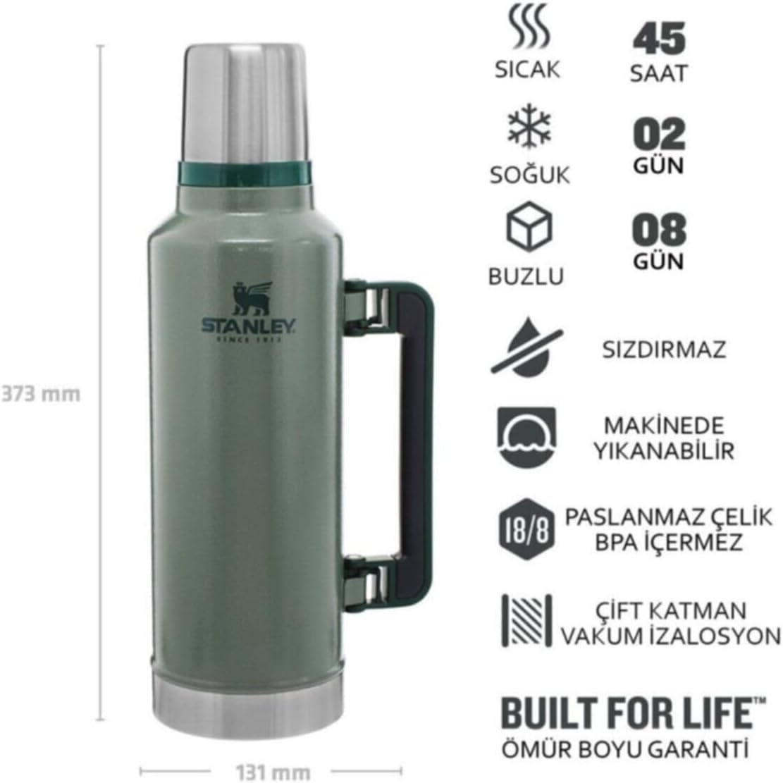 1.9L Classic Bottle Kendinden Bardaklı Termos