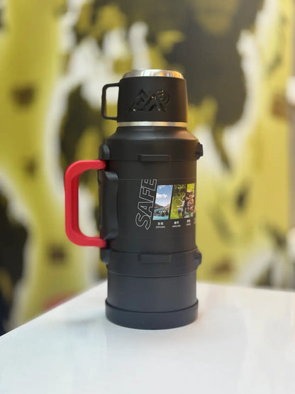 Çelik Termos – Bardaklı, Filtreli, Taşıma Saplı (Outdoor & Günlük Kullanım) 3.2L